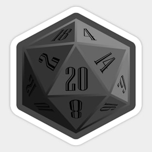 Gray D20 Sticker